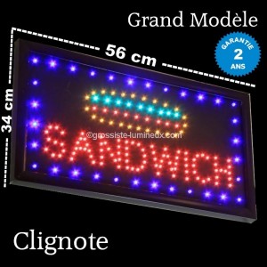 Enseigne Led SANDWICH Grand Mod&egrave;le