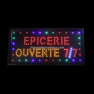 Enseigne Lumineuse led "EPICERIE OUVERTE 7/7"